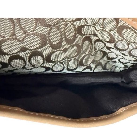 Coach Vintage Y2K Signature Jacquard Belt Bag Crossbody Tan Leather w Dust Bag - Picture 10 of 10
